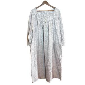 Eileen West Size XL 100% Cotton Rose Bub Flannel Maxi Length Night Gown